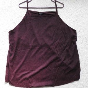 NEW W/O TAGS NEW LOOK BURGUNDY SQUARE NECK TANK